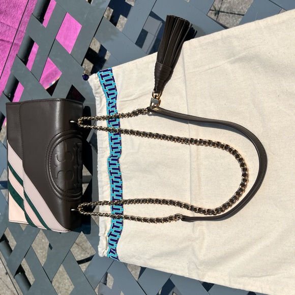 Tory Burch Crossbody Bag in Brown, Cream, and Green - Picture 2 of 8